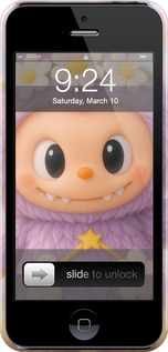 3D пластиковий матовий чехол Лабубу 1 для Apple iPhone 5s - 6709m-21 изображение 