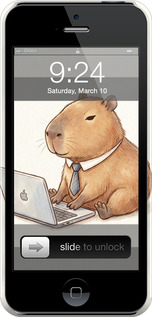 3D пластиковый матовый чехол Funny Capybara CEO Working для Apple iPhone 5s - 6777m-21 изображение 