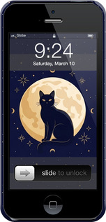 3D пластиковый матовый чехол Cute Cat Celestial/Witchy для Apple iPhone 5s - 6787m-21 изображение 