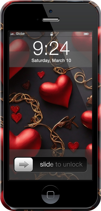 3D пластиковый матовый чехол Сердечки для Apple iPhone 5s - 5831m-21 изображение 