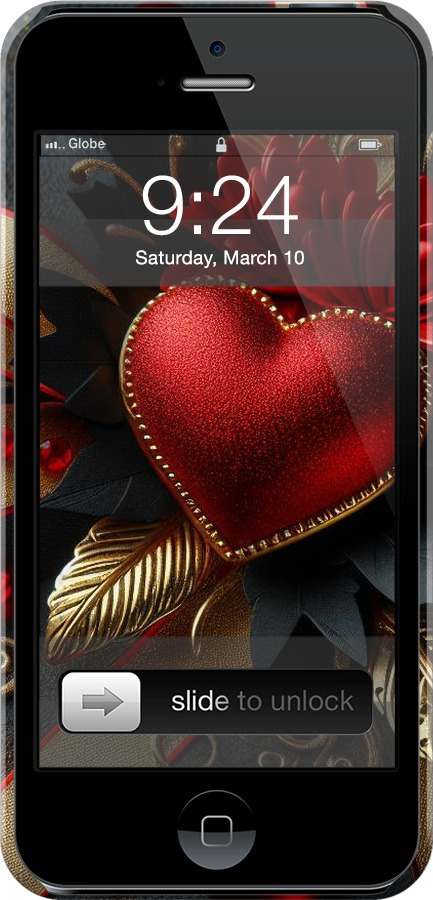 3D пластиковый глянцевый чехол Сердечки v2 для Apple iPhone 5s - 5832c-21 изображение 