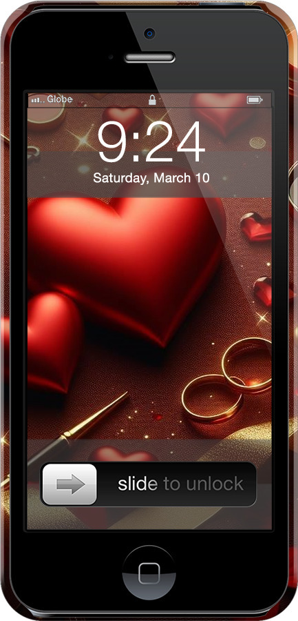 3D пластиковый матовый чехол Сердечки v3 для Apple iPhone 5s - 5833m-21 изображение 