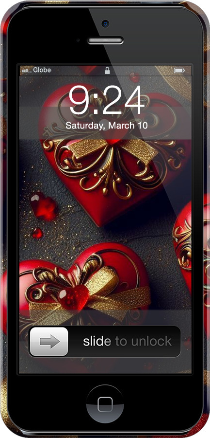 3D пластиковый матовый чехол Сердечки v4 для Apple iPhone 5s - 5834m-21 изображение 