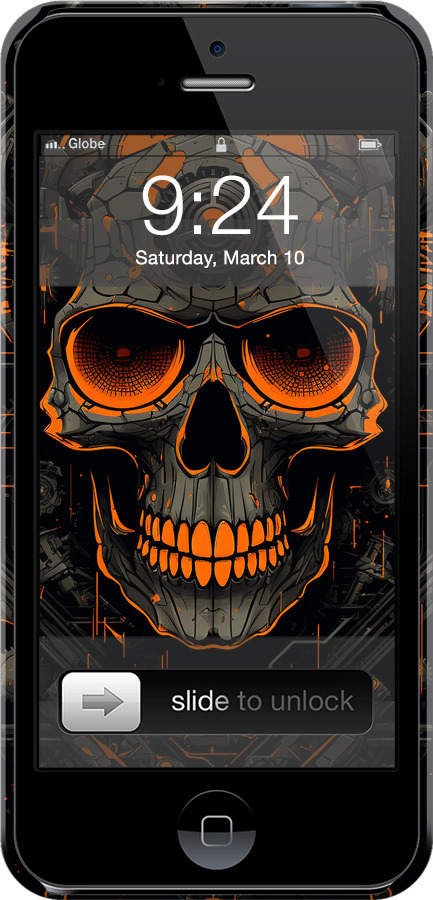3D пластиковый глянцевый чехол Череп для Apple iPhone 5 - 5952c-18 изображение 