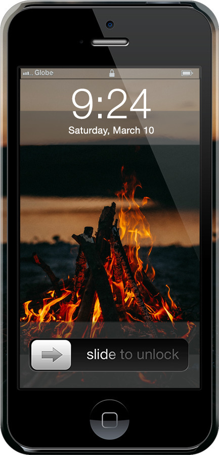 3D пластиковый матовый чехол Огонь для Apple iPhone 5s - 6021m-21 изображение 