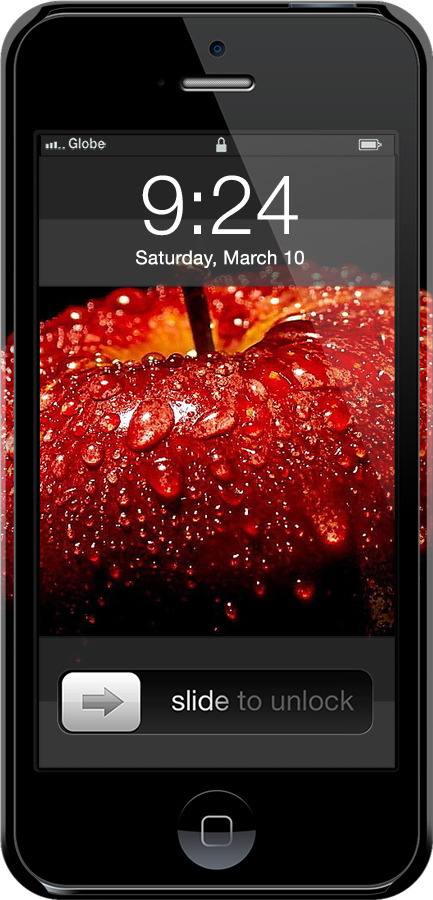 3D пластиковий матовий чехол Яблуко для Apple iPhone 5s - 6022m-21 изображение 