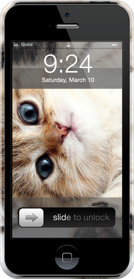 3D пластиковый матовый чехол Котик для Apple iPhone 5s - 6024m-21 изображение 