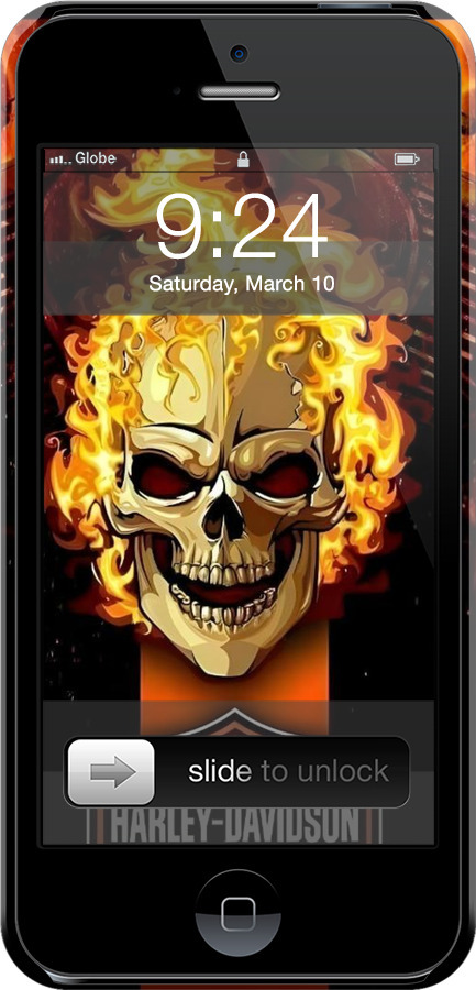 3D пластиковий матовий чехол Харлей девидсон для Apple iPhone 5 - 6370m-18 изображение 