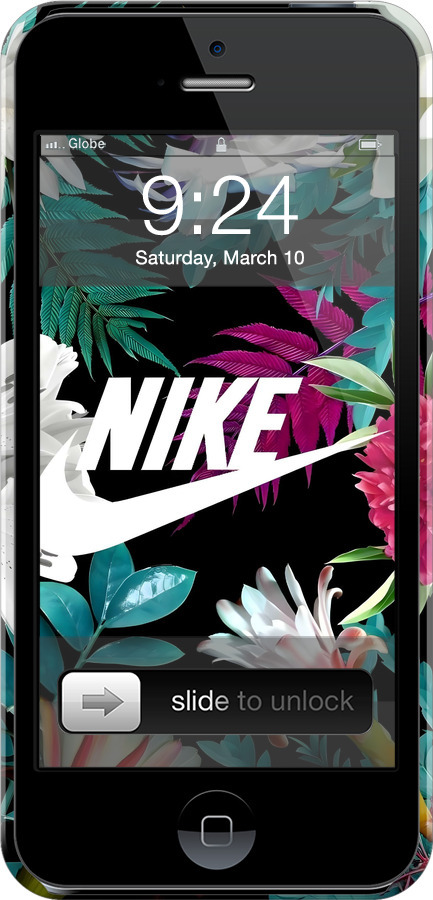 3D пластиковый глянцевый чехол Nike для Apple iPhone SE - 6378c-214 изображение 