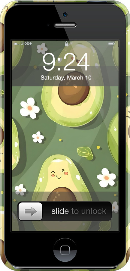 3D пластиковый глянцевый чехол Авокадо для Apple iPhone 5 - 6380c-18 изображение 