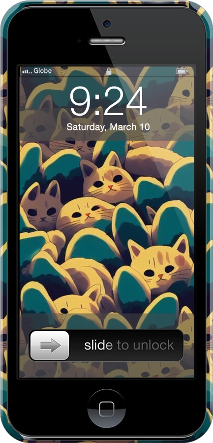 3D пластиковый матовый чехол С изображением кошек для Apple iPhone 5 - 6429m-18 изображение 