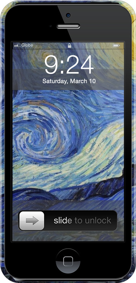 3D пластиковый матовый чехол «Звездная ночь» Винсента Ван Гога для Apple iPhone 5 - 6433m-18 изображение 