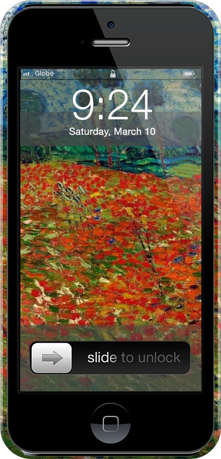 3D пластиковый матовый чехол Винсент Ван Гог-Маковое поле для Apple iPhone 5 - 6466m-18 изображение 