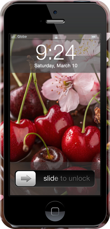 3D пластиковий матовий чехол Вишня у шоколаді для Apple iPhone 5s - 6698m-21 изображение 