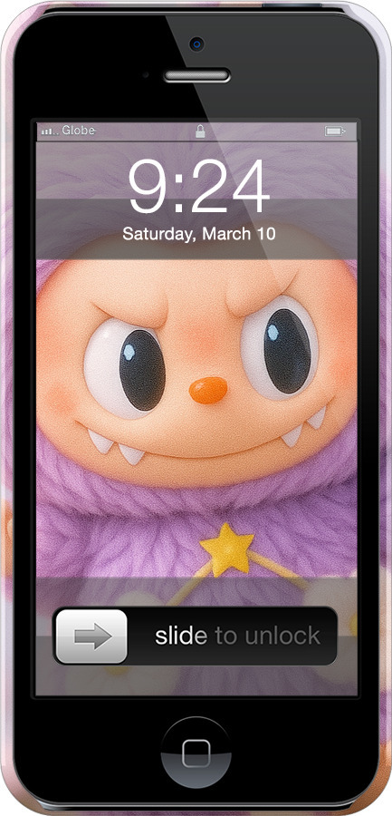 3D пластиковый матовый чехол Лабубу для Apple iPhone 5s - 6708m-21 изображение 