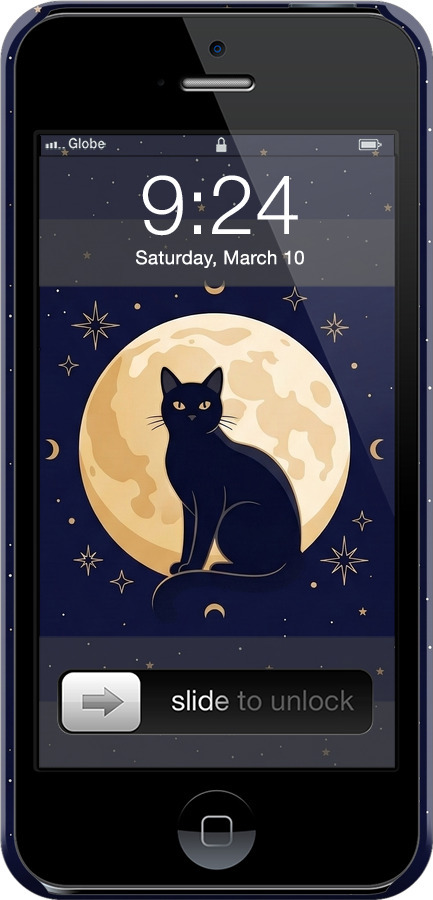 3D пластиковый матовый чехол Cute Cat Celestial/Witchy для Apple iPhone 5s - 6787m-21 изображение 