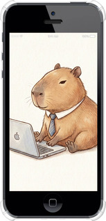 Силіконовий протиударний с посиленими кутами чехол Funny Capybara CEO Working для Apple iPhone 5 - 6777sp-18 изображение 