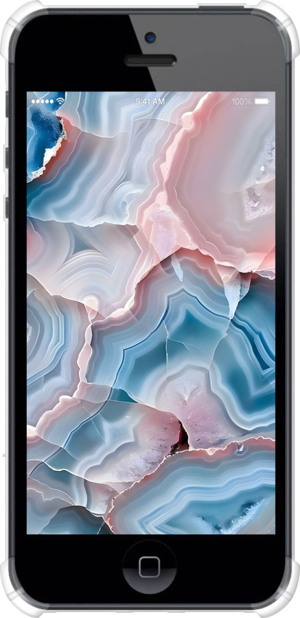 Силіконовий протиударний с посиленими кутами чехол Мрамор для Apple iPhone 5s - 6306sp-21 изображение 