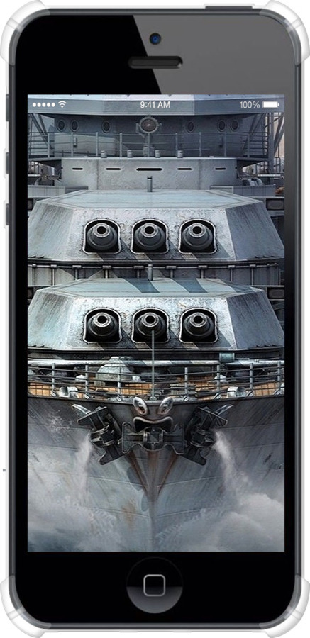 Силикон с усиленными углами чехол Линкор, world of tanks, wargaming, военный корабль для Apple iPhone 5 - 6453sp-18 изображение 