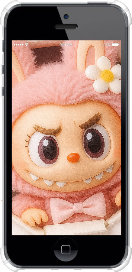 Силіконовий протиударний с посиленими кутами чехол Лабубу 2 для Apple iPhone 5 - 6710sp-18 изображение 
