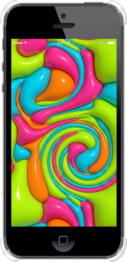 Силикон с усиленными углами чехол Y2K Jelly Dream для Apple iPhone 5 - 6780sp-18 изображение 