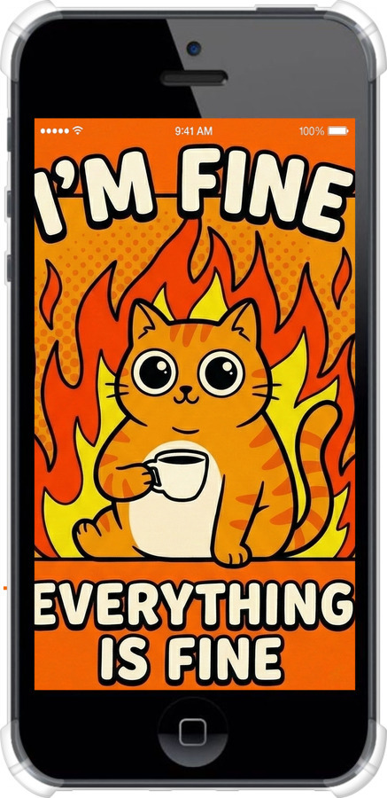 Силіконовий протиударний с посиленими кутами чехол Funny Cat для Apple iPhone 5 - 6786sp-18 изображение 