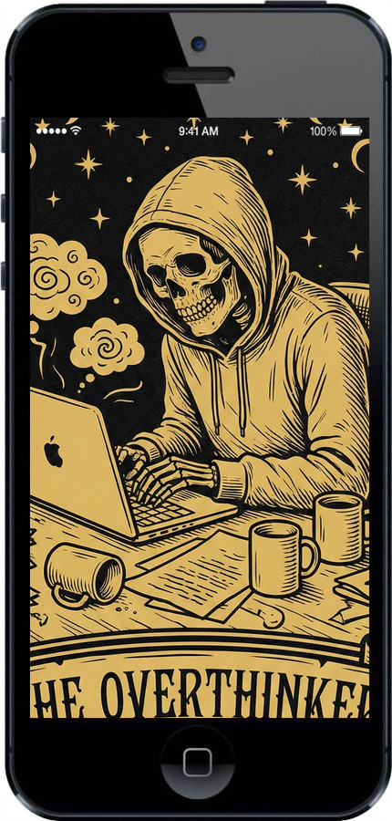 2D пластиковый чехол The Overthinker для Apple iPhone SE - 6774t-214 изображение 