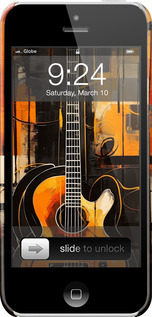 3D пластиковый матовый чехол Чехол для телефона Оранжевая Гитара для Apple iPhone 5c - 5934m-23 изображение 