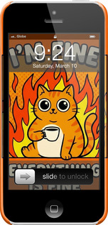 3D пластиковый глянцевый чехол Funny Cat для Apple iPhone 5c - 6786c-23 изображение 