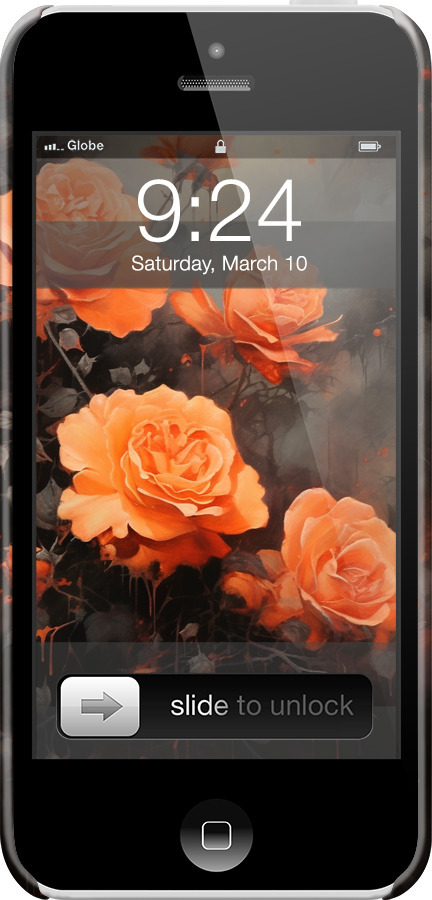 3D пластиковый глянцевый чехол Оранжевые розы для Apple iPhone 5c - 5944c-23 изображение 