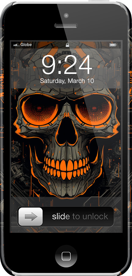 3D пластиковый глянцевый чехол Череп для Apple iPhone 5c - 5952c-23 изображение 