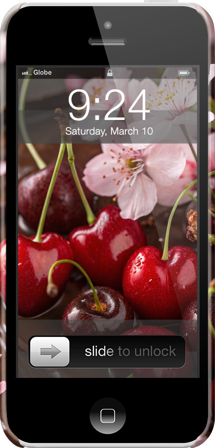 3D пластиковый глянцевый чехол Вишня в шоколаде для Apple iPhone 5c - 6698c-23 изображение 