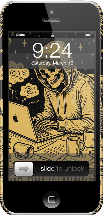 3D пластиковый глянцевый чехол The Overthinker для Apple iPhone 5c - 6774c-23 изображение 