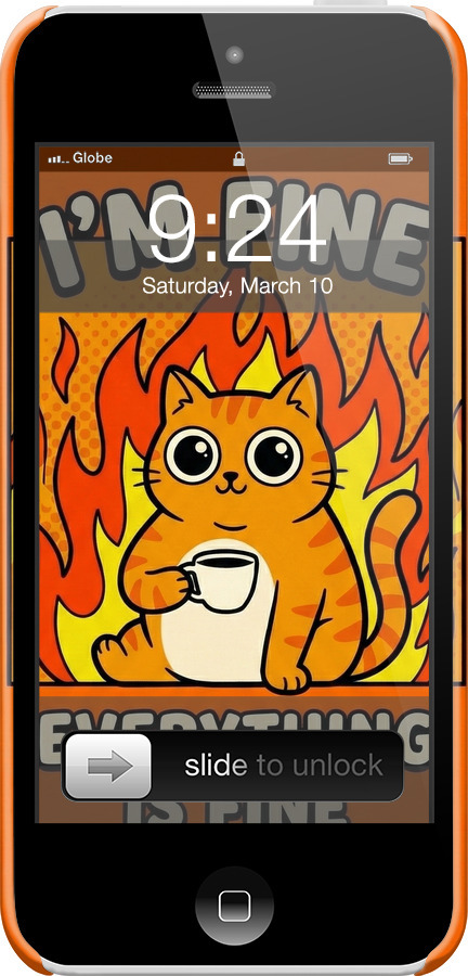 3D пластиковый глянцевый чехол Funny Cat для Apple iPhone 5c - 6786c-23 изображение 