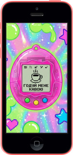2D пластиковый чехол Y2K Aesthetic Retro Pet: Годуй мене кавою для Apple iPhone 5c - 6784t-23 изображение 