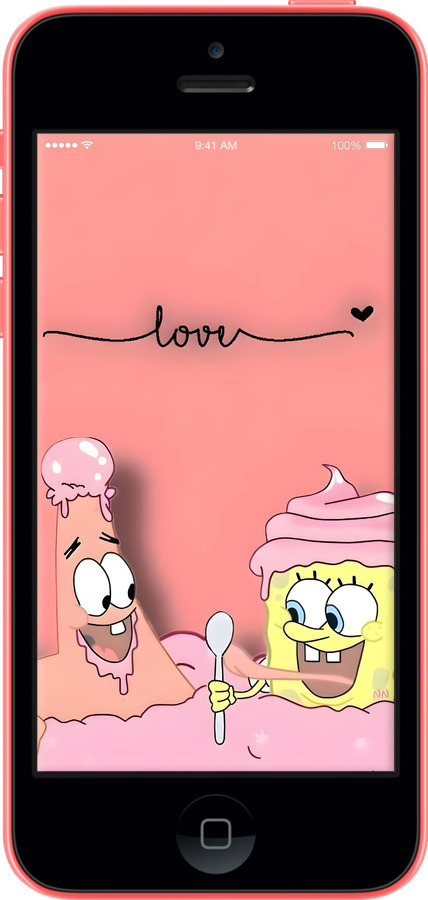 2D пластиковый чехол Спанч Боб для Apple iPhone 5c - 6282t-23 изображение 