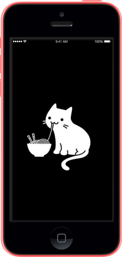 2D пластиковый чехол С милым котом на черном фоне для Apple iPhone 5c - 6528t-23 изображение 