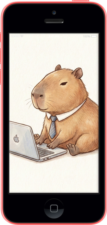 2D пластиковый чехол Funny Capybara CEO Working для Apple iPhone 5c - 6777t-23 изображение 
