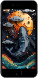 TPU чехол Кит в космосе для Apple iPhone 6 Plus - 6328b-48 изображение 