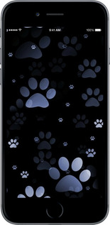 TPU чехол С синими отпечатками лап для Apple iPhone 6 Plus - 6441b-48 изображение 