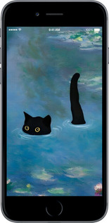TPU чехол С изображением кота и водяной лилии Monet для Apple iPhone 6 Plus - 6519b-48 изображение 