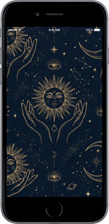 TPU чехол Celestial Harmony: Sun & Moon Gold Mystic Pattern для Apple iPhone 6 Plus - 6778b-48 изображение 