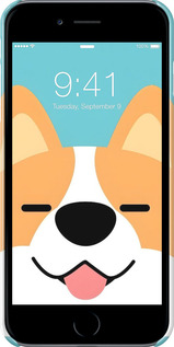 3D пластиковый глянцевый чехол Корги для Apple iPhone 6s Plus - 6280c-91 изображение 