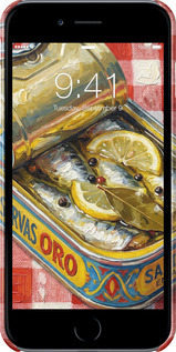 3D пластиковый глянцевый чехол Vintage Sardine Tin Phone для Apple iPhone 6s Plus - 6772c-91 изображение 