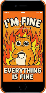 3D пластиковый глянцевый чехол Funny Cat для Apple iPhone 6s Plus - 6786c-91 изображение 