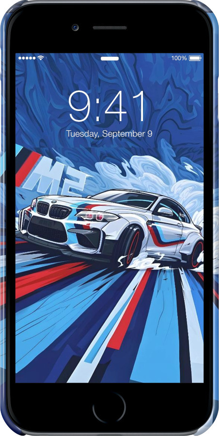 3D пластиковый глянцевый чехол БМВ для Apple iPhone 6s Plus - 6292c-91 изображение 