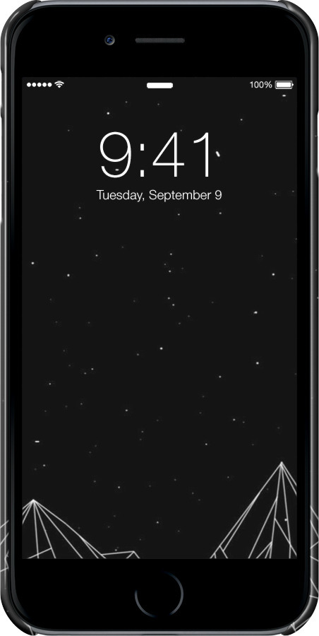 3D пластиковый матовый чехол Черно белые абстрактные горы для Apple iPhone 6 Plus - 6437m-48 изображение 
