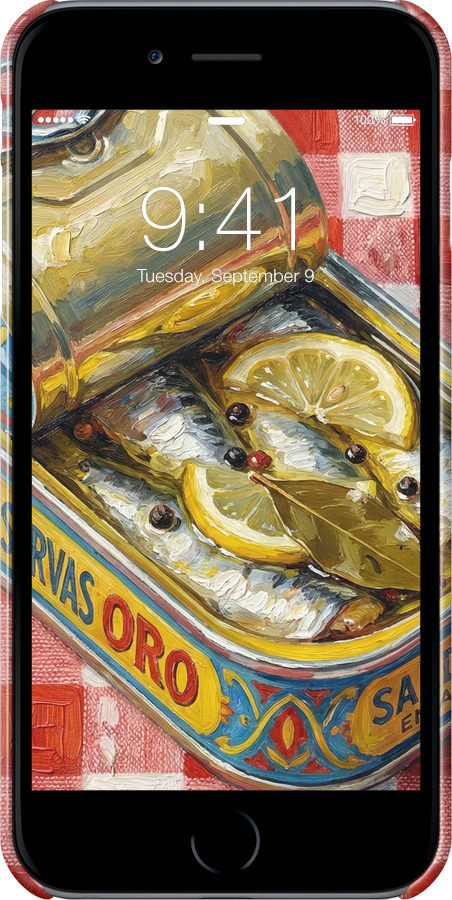 3D пластиковый глянцевый чехол Vintage Sardine Tin Phone для Apple iPhone 6s Plus - 6772c-91 изображение 