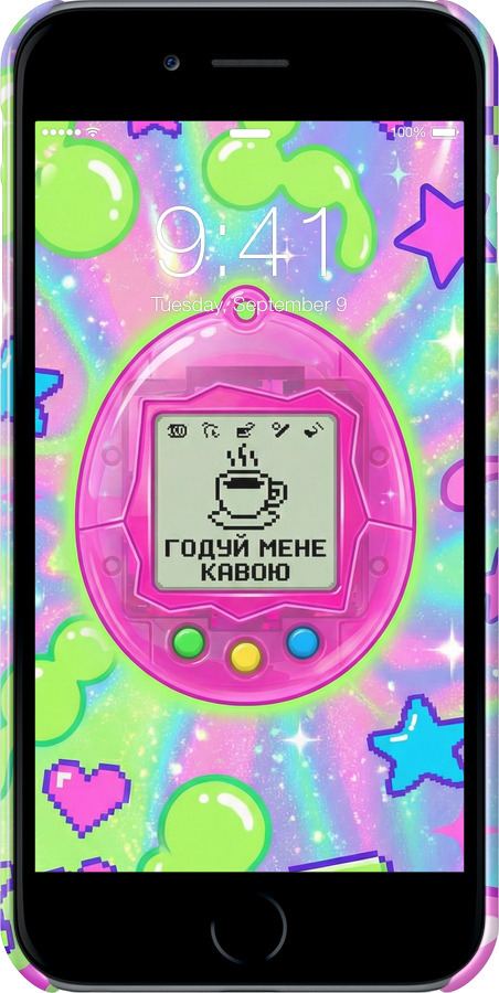 3D пластиковий глянцевий чехол Y2K Aesthetic Retro Pet: Годуй мене кавою для Apple iPhone 6 Plus - 6784c-48 изображение 