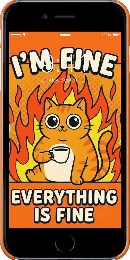 3D пластиковый глянцевый чехол Funny Cat для Apple iPhone 6s Plus - 6786c-91 изображение 